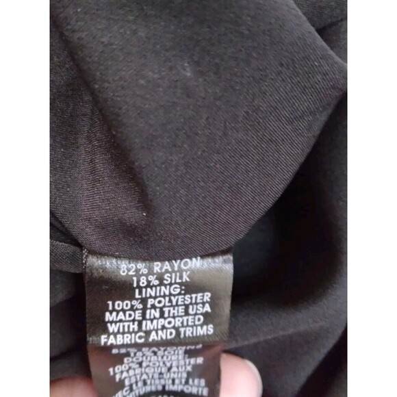 Nanette Lepore Black Floral Rayon Silk Lace Dress Dark Romantic Womens Size 10 - Picture 13 of 13